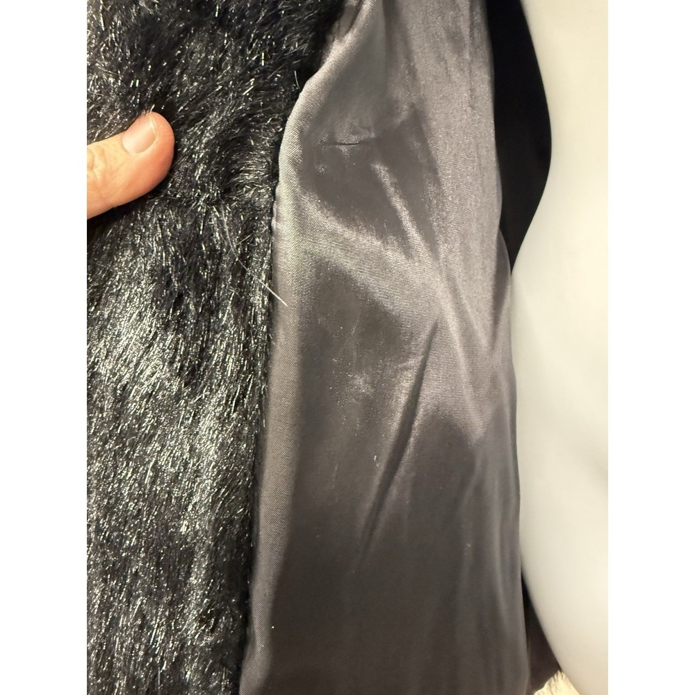 Vtg Hanna Of California Black Faux Fur Jacket Coat Womens Streetwear Sz Large? - Picture 4 of 7